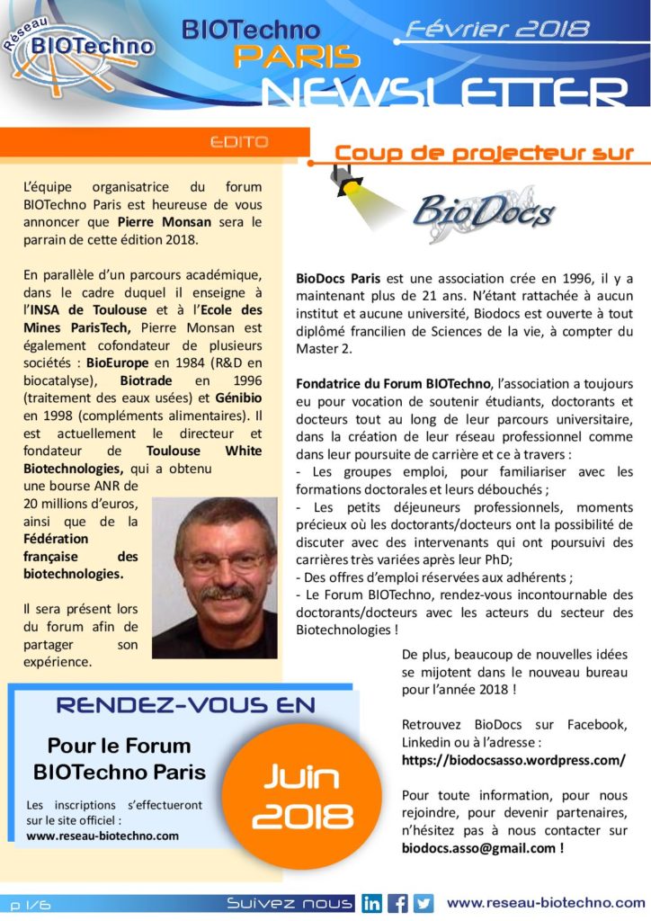 Newsletter Paris - Février 2018